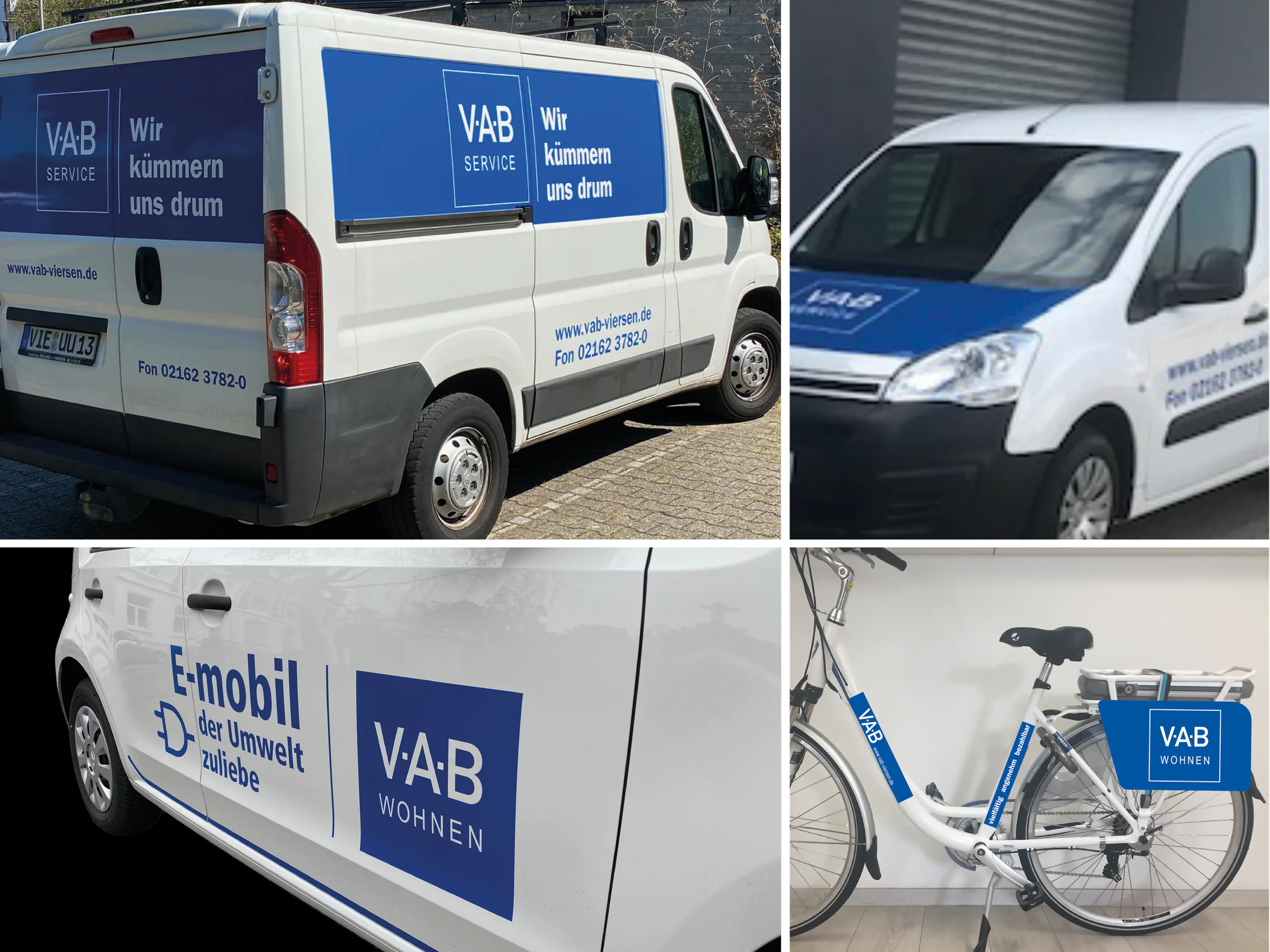 Fahrzeuge und mobile Anwendungen von VAB Viersen in einer Bildcollage